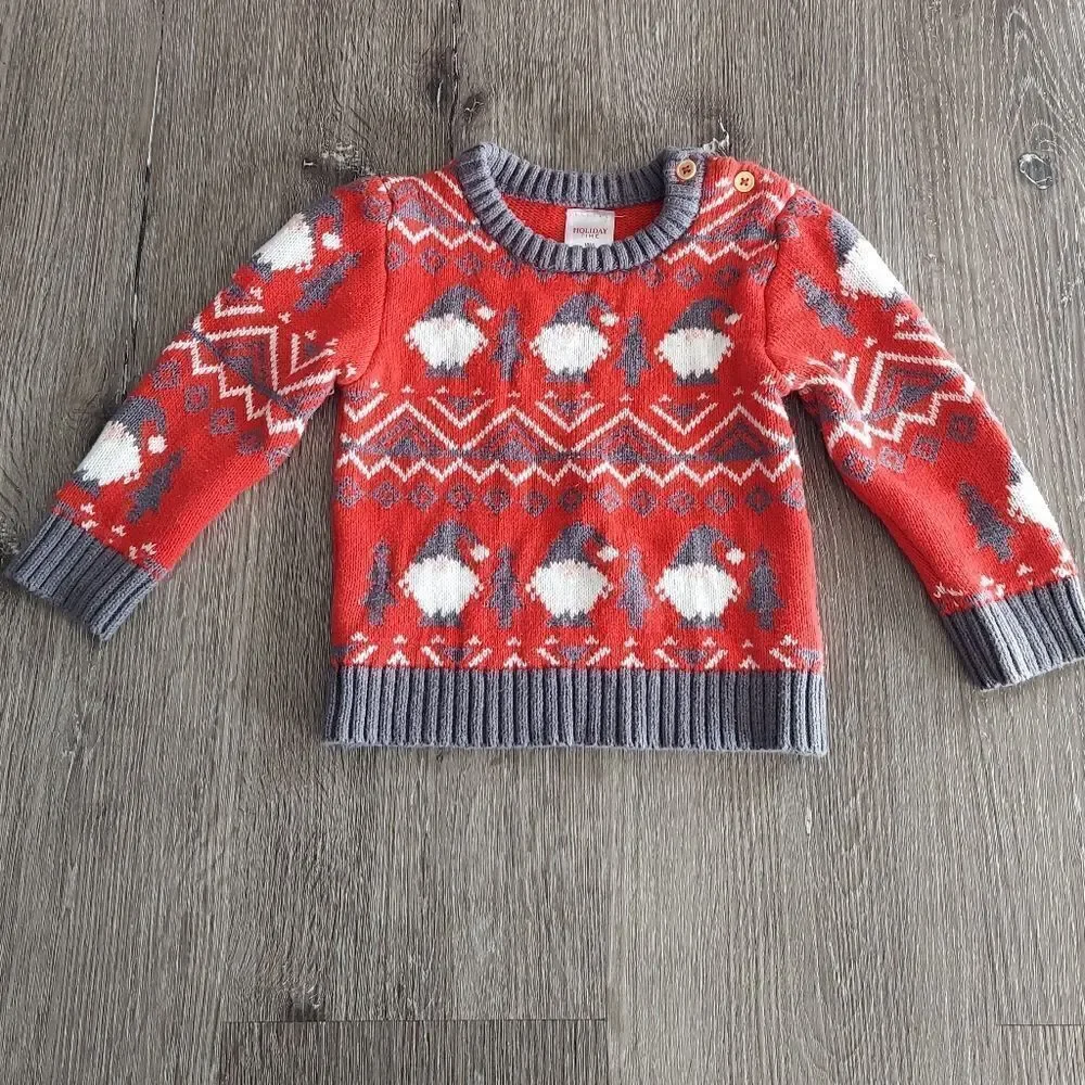 Holiday Time Baby Toddler Boy or Girls Unisex Christmas Sweater, Size 18 Months